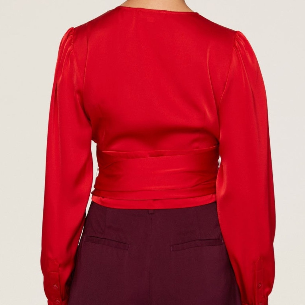 Marissa Webb x RTR Tie Waist Satin Top, 2 - Picture 4 of 15